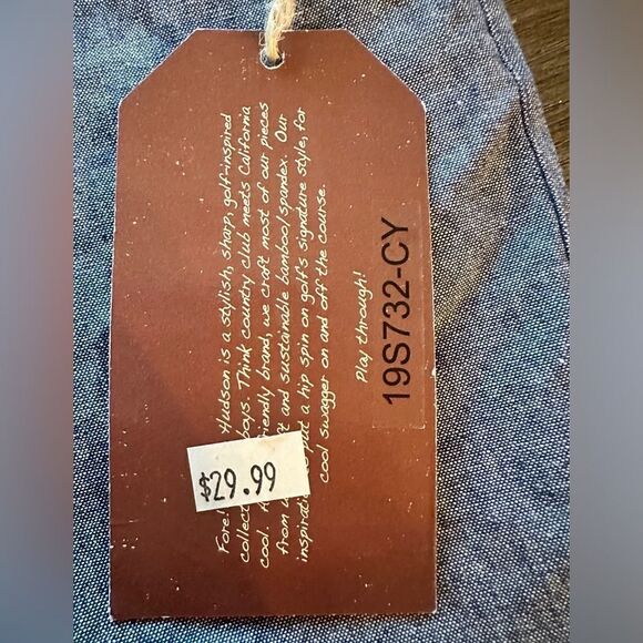 Fore!! Axel & Hudson Blue Linen Woven Plaid Shorts Size 5 NWT - Picture 6 of 8